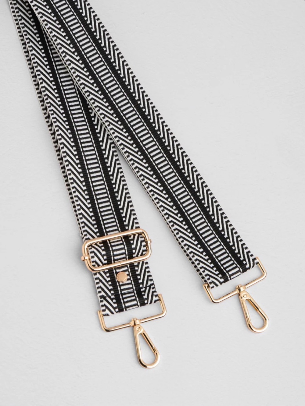 Pom Pom London Adjustable Strap Black & White Mix